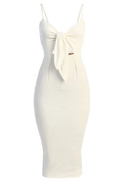 JLUXLABEL IVORY DOLORES LINEN DRESS