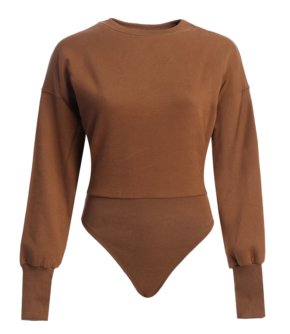 JLUXLABEL SALE PECAN AMBREAL CREW NECK BODYSUIT 4 JLUXLABEL SALE PECAN AMBREAL CREW NECK BODYSUIT