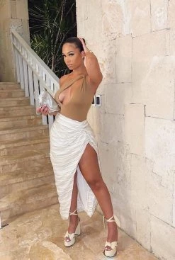 JLUXLABEL NEW ARRIVALS FRAPPE PRISCILLA KEYHOLE BODYSUIT