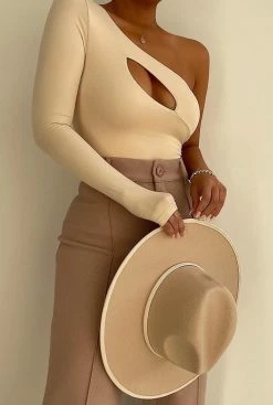 JLUXLABEL CREAM DARLA KEYHOLE BODYSUIT SALE