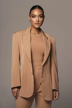 JLUXLABEL TAN ALAIA WIDE LEG PANTS