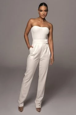 JLUXLABEL IVORY ALAIA WIDE LEG PANTS 36 JLUXLABEL IVORY ALAIA WIDE LEG PANTS