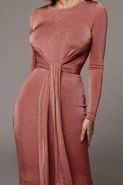 JLUXLABEL BACK IN Mauve Vida Front Tie Dress