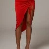 JLUXLABEL RED AURA SLINKY SKIRT