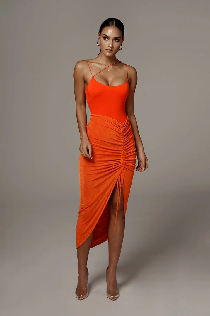 JLUXLABEL SALE ORANGE AURA SLINKY SKIRT 4 JLUXLABEL SALE ORANGE AURA SLINKY SKIRT