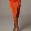 JLUXLABEL SALE ORANGE AURA SLINKY SKIRT