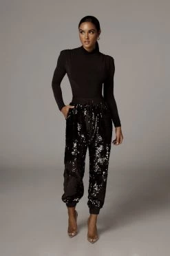 JLUXLABEL BLACK KENZIA HIGH NECK BODYSUIT