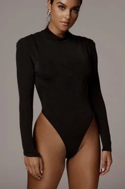 JLUXLABEL BLACK KENZIA HIGH NECK BODYSUIT