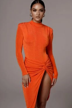 JLUXLABEL ORANGE NAMYA KNOTTED SKIRT SALE