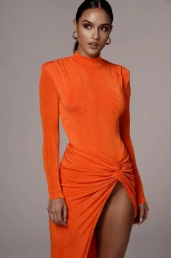 JLUXLABEL SALE ORANGE KENZIA HIGH NECK BODYSUIT