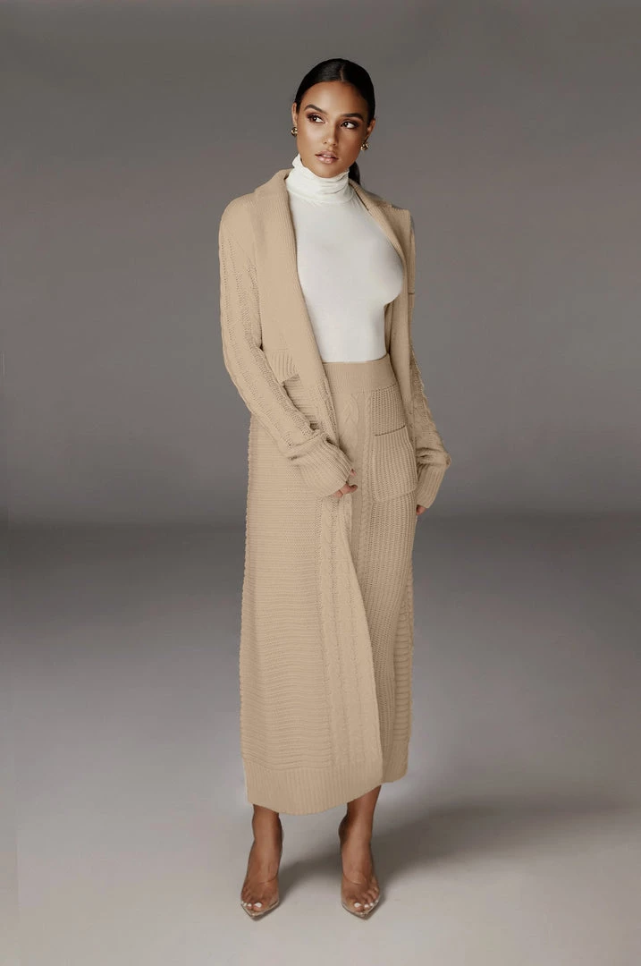 JLUXLABEL CREAM MISSY CABLE SWEATER MIDI SKIRT BACK IN 5 JLUXLABEL CREAM MISSY CABLE SWEATER MIDI SKIRT BACK IN