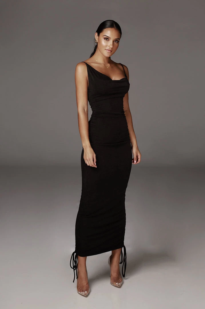 JLUXLABEL BLACK WOJEK SLINKY DRESS BACK IN 6 JLUXLABEL BLACK WOJEK SLINKY DRESS BACK IN