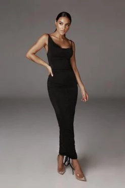 JLUXLABEL BLACK WOJEK SLINKY DRESS BACK IN 10 JLUXLABEL BLACK WOJEK SLINKY DRESS BACK IN