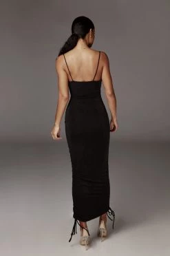 JLUXLABEL BLACK WOJEK SLINKY DRESS BACK IN 13 JLUXLABEL BLACK WOJEK SLINKY DRESS BACK IN
