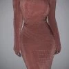 JLUXLABEL MAUVE KARA MOCK NECK DRESS BACK IN
