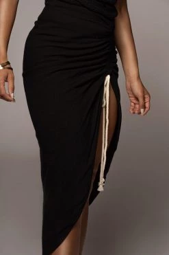 JLUXLABEL NEW ARRIVALS BLACK SPRING RUCHED LINEN SKIRT 16 JLUXLABEL NEW ARRIVALS BLACK SPRING RUCHED LINEN SKIRT