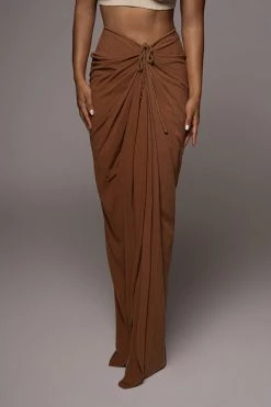 JLUXLABEL NEW ARRIVALS PECAN NOELIA LINEN SLIT SKIRT 13 JLUXLABEL NEW ARRIVALS PECAN NOELIA LINEN SLIT SKIRT