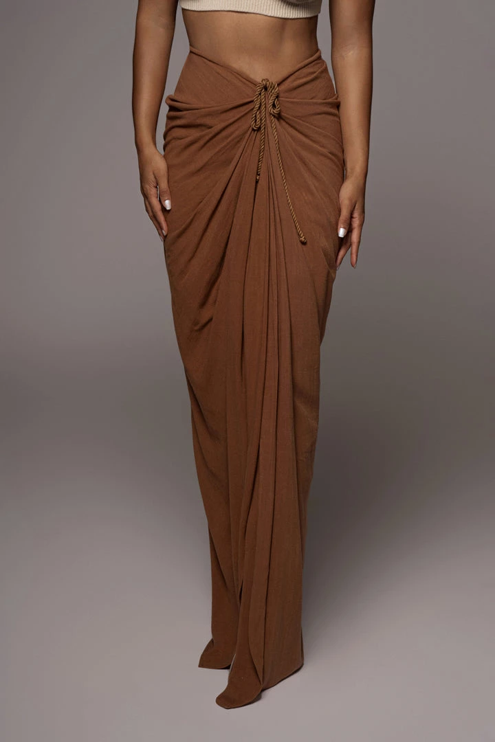 JLUXLABEL NEW ARRIVALS PECAN NOELIA LINEN SLIT SKIRT 5 JLUXLABEL NEW ARRIVALS PECAN NOELIA LINEN SLIT SKIRT