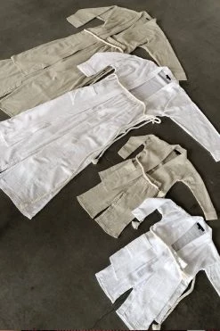 JLUXLABEL SALE Beige Kids Linen Kimono Set
