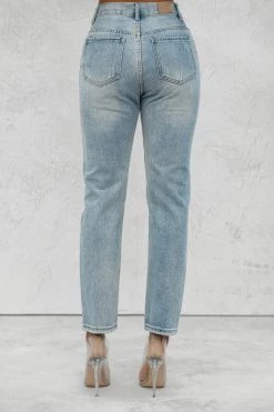 BOTTOMS NAT & LIV X JLUXLABEL CASSIS CROSSOVER ASYMMETRIC JEANS