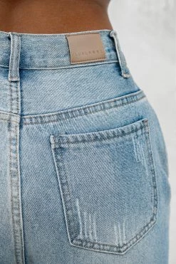 BOTTOMS NAT & LIV X JLUXLABEL CASSIS CROSSOVER ASYMMETRIC JEANS