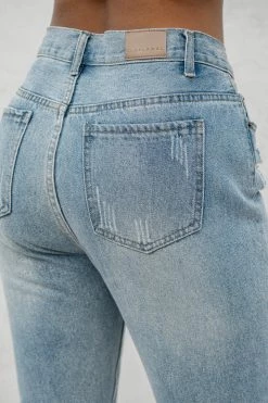 BOTTOMS NAT & LIV X JLUXLABEL CASSIS CROSSOVER ASYMMETRIC JEANS