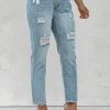 BOTTOMS NAT & LIV X JLUXLABEL CASSIS CROSSOVER ASYMMETRIC JEANS