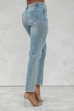 BOTTOMS NAT & LIV X JLUXLABEL CASSIS CROSSOVER ASYMMETRIC JEANS