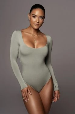 JLUXLABEL JLUXBASIX SAGE ALEAH U-NECK BODYSUIT