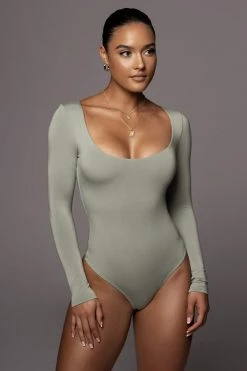 JLUXLABEL JLUXBASIX SAGE ALEAH U-NECK BODYSUIT