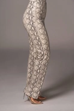 JLUXLABEL SNAKEPRINT ANETTE STRAIGHT LEG PANT