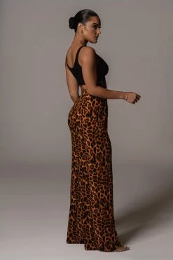 JLUXLABEL LEOPARD TEREZ WIDE LEG PANT BACK IN