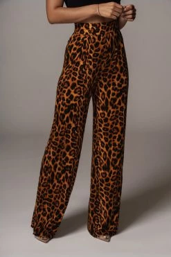 JLUXLABEL LEOPARD TEREZ WIDE LEG PANT BACK IN