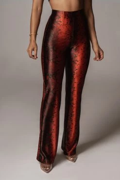 JLUXLABEL BACK IN RED VONA SNAKEPRINT PANTS