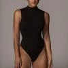 JLUXLABEL JLUXBASIX BLACK CIELA HIGH NECK BODYSUIT NEW ARRIVALS