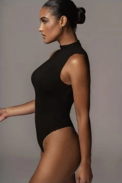 JLUXLABEL JLUXBASIX BLACK CIELA HIGH NECK BODYSUIT NEW ARRIVALS