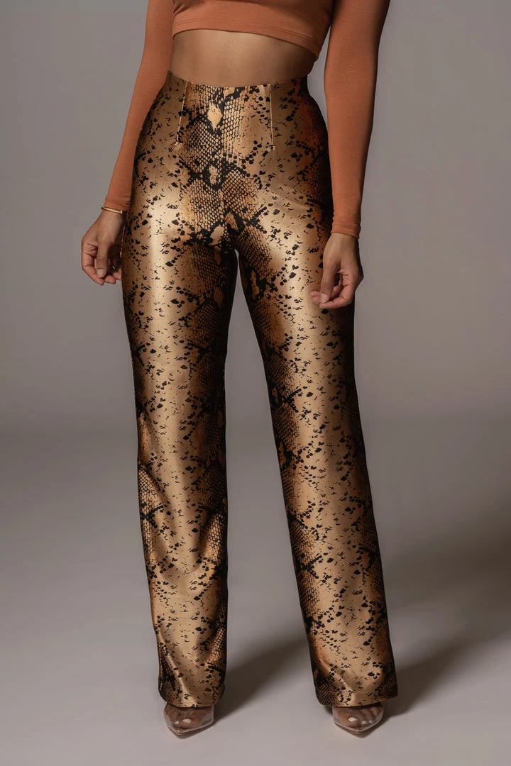 JLUXLABEL GOLD VONA SNAKEPRINT PANTS BACK IN 6 JLUXLABEL GOLD VONA SNAKEPRINT PANTS BACK IN