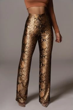 JLUXLABEL GOLD VONA SNAKEPRINT PANTS BACK IN