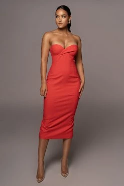 JLUXLABEL PERSIMMON LISSETTE SWEETHEART DRESS