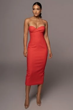 JLUXLABEL PERSIMMON LISSETTE SWEETHEART DRESS