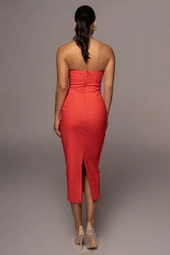 JLUXLABEL PERSIMMON LISSETTE SWEETHEART DRESS