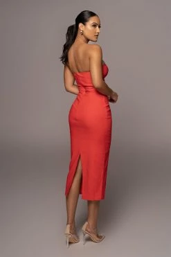 JLUXLABEL PERSIMMON LISSETTE SWEETHEART DRESS