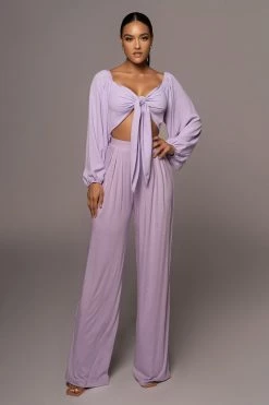 JLUXLABEL NEW ARRIVALS LILAC RAELLE CROP TOP