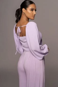 JLUXLABEL NEW ARRIVALS LILAC RAELLE CROP TOP