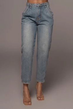 JLUXLABEL MEDIUM DENIM WASHED RELAXED JEANS NEW ARRIVALS