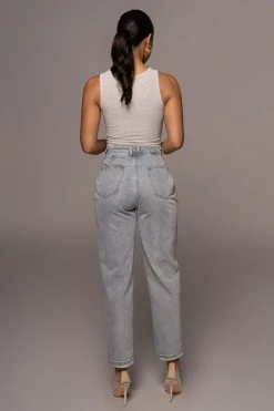 JLUXLABEL BACK IN GREY BUTTONED RIBBED TANK