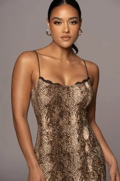 JLUXLABEL NEW ARRIVALS SNAKESKIN PRINT VALERIE DRESS
