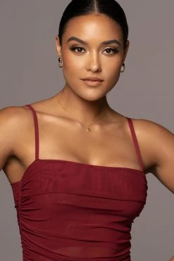 JLUXLABEL NEW ARRIVALS BERRY CHARISMA SHEER COVER UP DRESS