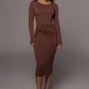 JLUXLABEL DRESSES CHOCOLATE JANICE DETAILED DRESS
