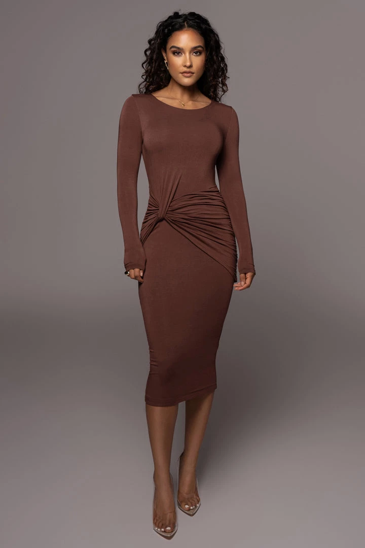 JLUXLABEL DRESSES CHOCOLATE JANICE DETAILED DRESS 3 JLUXLABEL DRESSES CHOCOLATE JANICE DETAILED DRESS